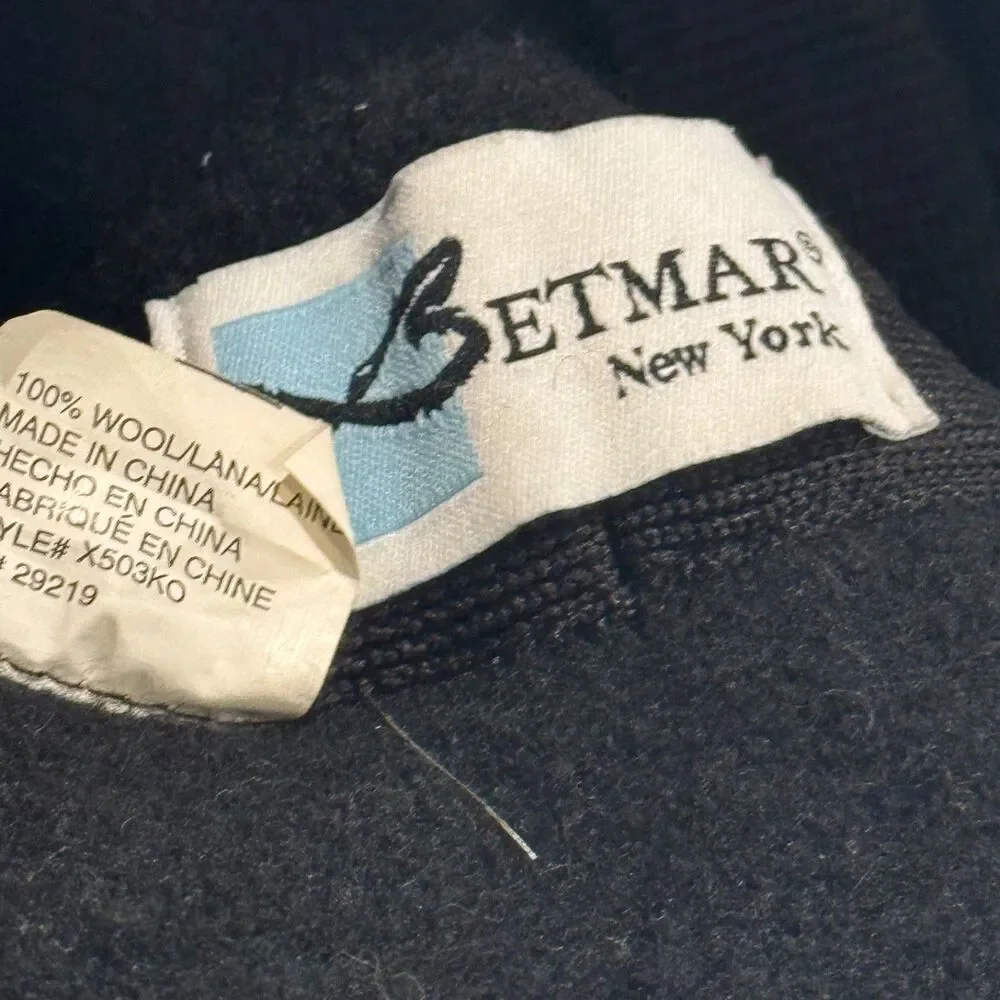 Betmar New York Black Wool Bucket Hat One Size